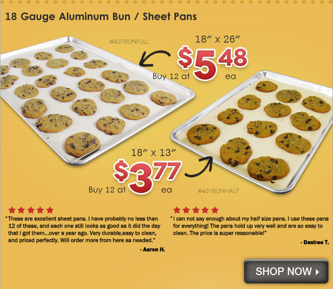 18 Gauge Aluminum Bun / Sheet Pans