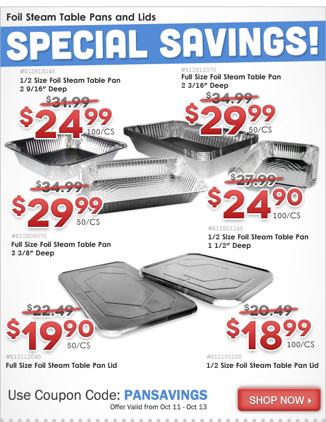Foil Steam Table Pans & Lids