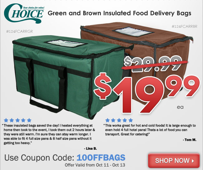 Green and Brown Insulated Food Delivery Bags