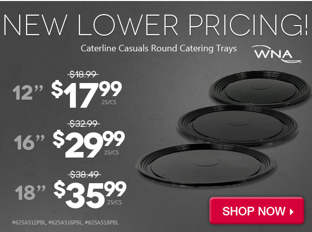 Lower pricing on WNA catering trays and lids