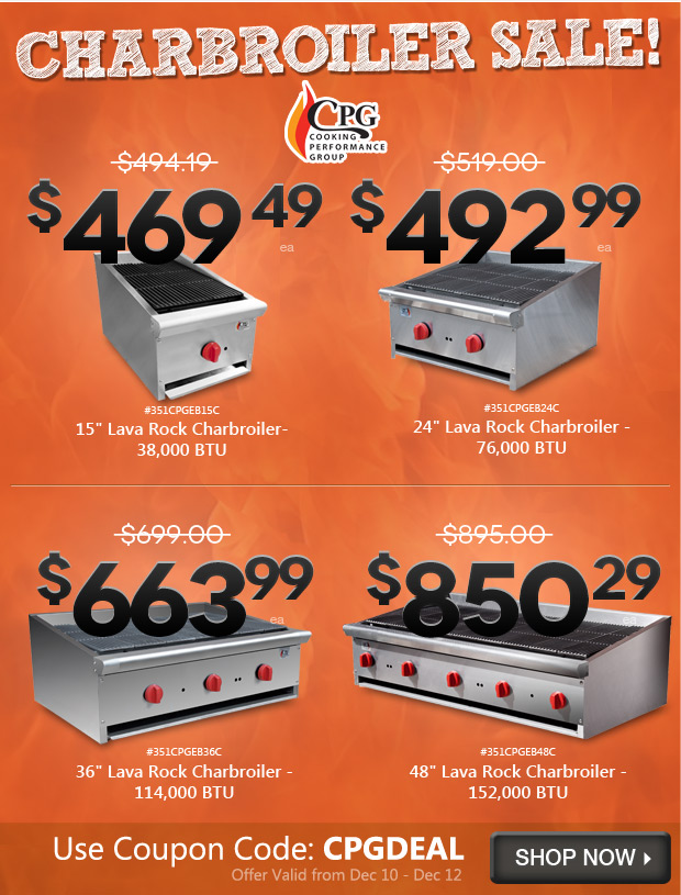 CPG Charbroilers On Sale!