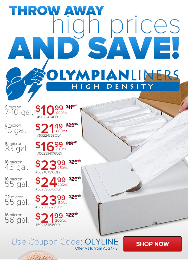 Save on Olympian Trash Can Liners