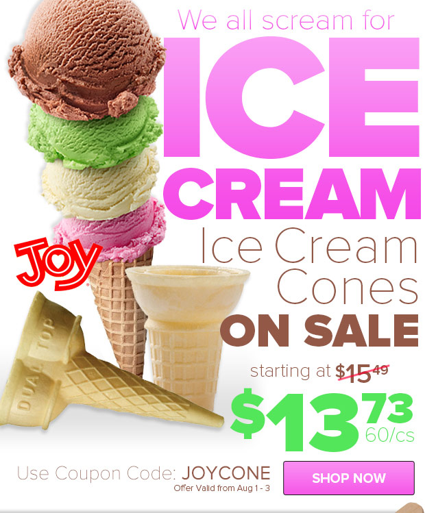 Joy Ice Cream Cones On Sale