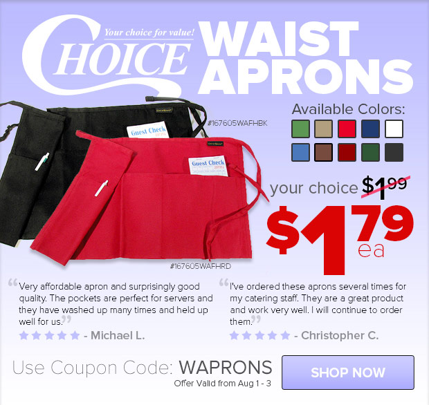 Choice Waist Aprons only $1.79