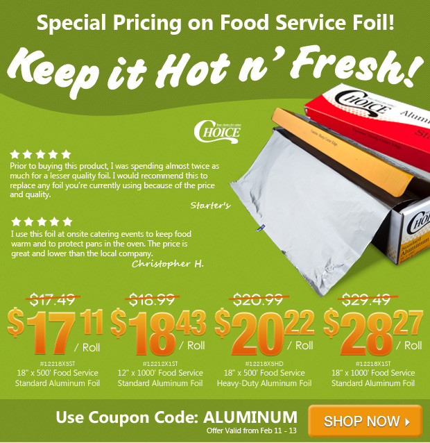 Choice Aluminum Foil Food Wrap