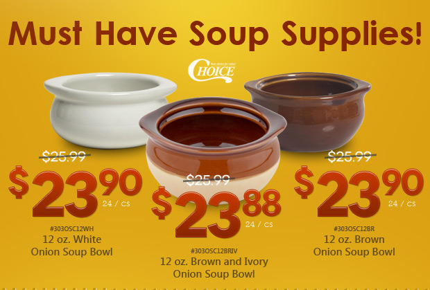 Choice Traditional French Onion Soup Crocks