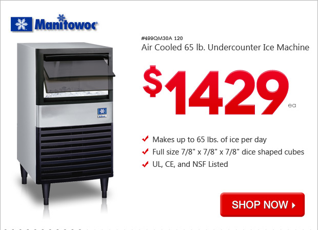 Manitowoc QM-30A Undercounter Ice Machine Air Cooled - 65 lb.