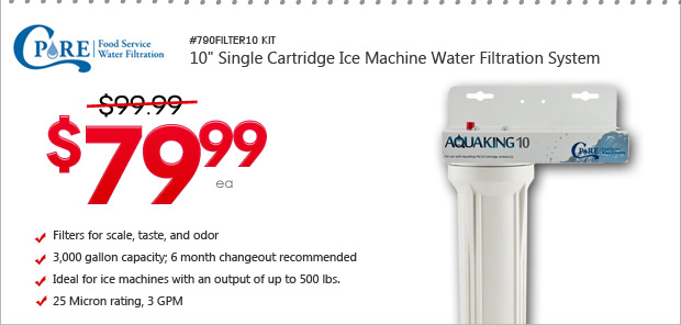 Single Cartridge Ice Machine Water Filtration System