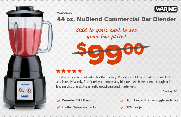 Waring BB180 44 oz. NuBlend Commercial Bar Blender