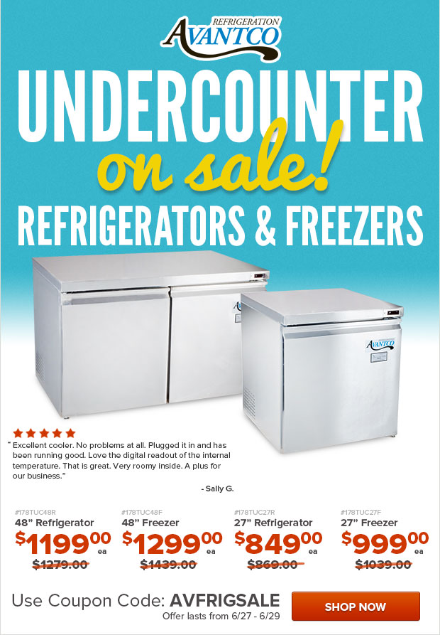 Avantco Undercounter Refrigerators and Freezers on Sale!