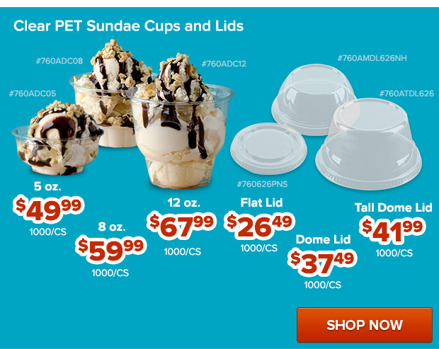 Clear PET Sundae Cups and Lids