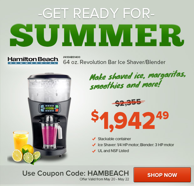 Hamilton Beach Revolution HBS1400 64 oz. Bar Ice Shaver/Blender