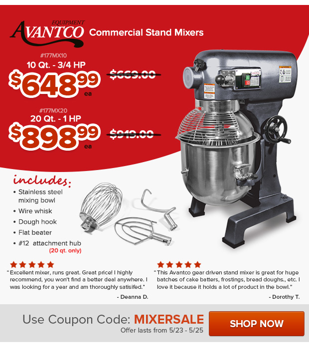 Avantco Commercial Stand Mixers on Sale!