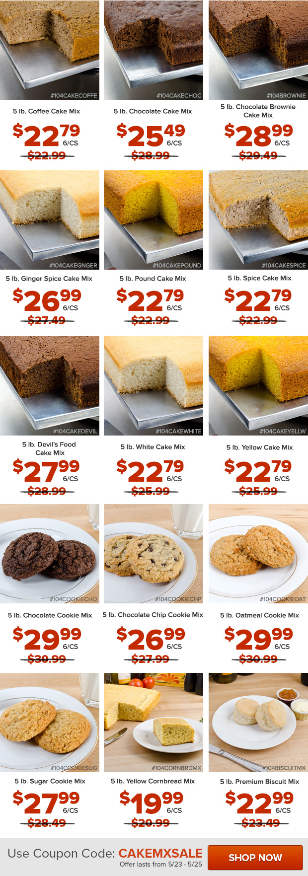 Cake/Cookie/Biscut Mixes on Sale!