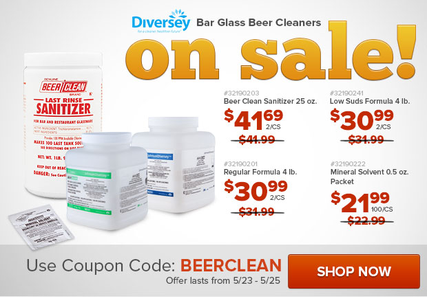 Diversey Beer Glass Cleaners/Sanitizers on Sale!