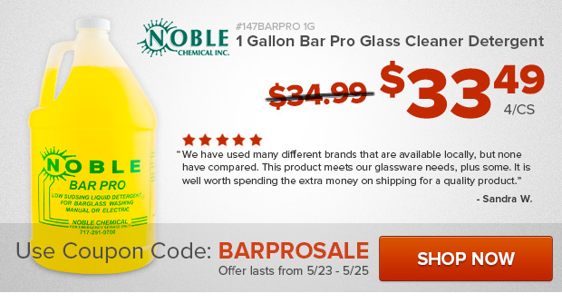 Noble 1 Gallon Bar Pro Glass Cleaner Detergent