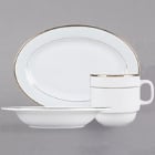 CAC Golden Royal Bright White Porcelain Dinnerware