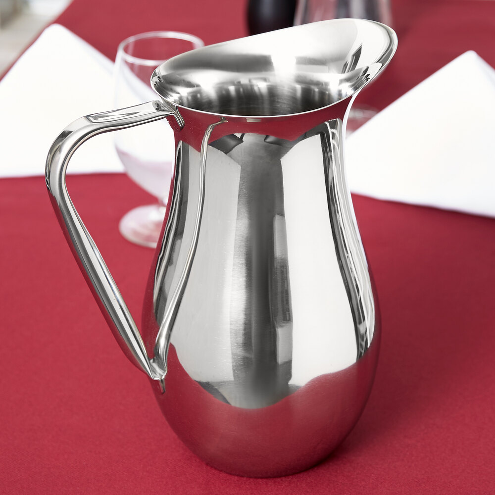 Vollrath 46550 2 Qt. Double Wall Stainless Steel Water Pitcher
