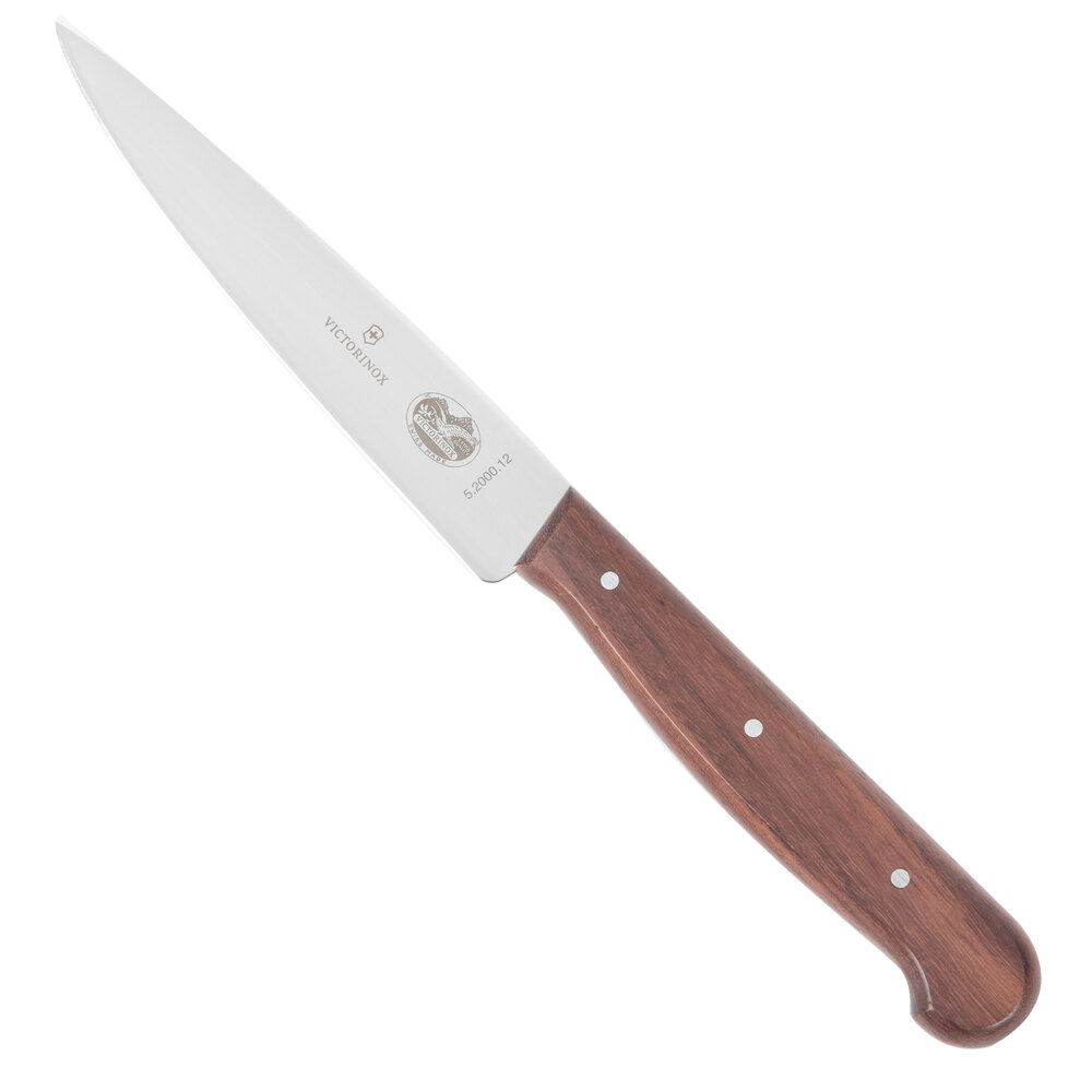 Victorinox 46059 4 3/4" Rosewood Pointed Tip Straight Blade Steak Knife