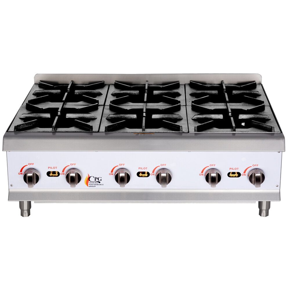 Cooking Performance Group HP636 6 Burner Gas Countertop Hot Plate