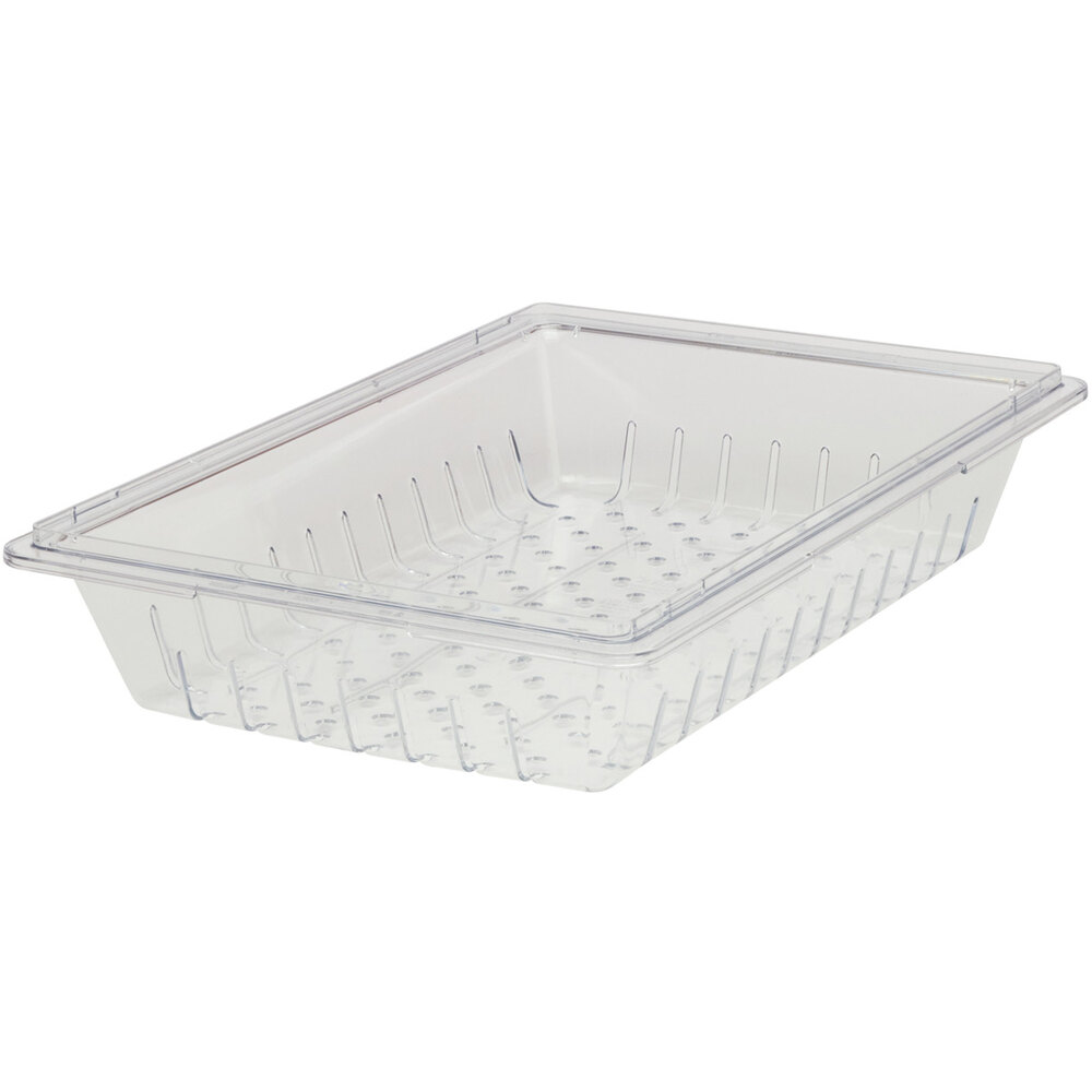 Rubbermaid FG330300CLR 26" x 18" x 5" Clear Colander / Drain Tray