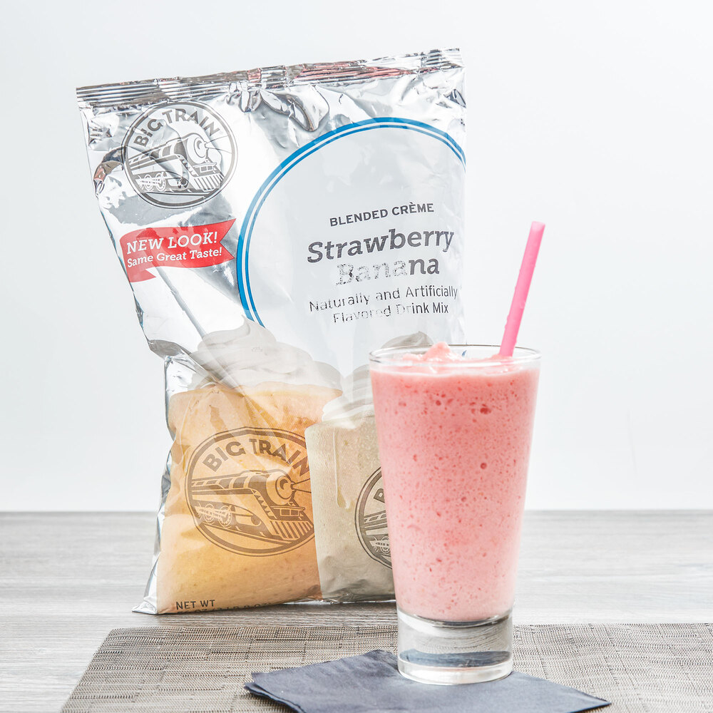 Big Train Strawberry Banana Blended Creme Frappe Mix 3.5 lb.