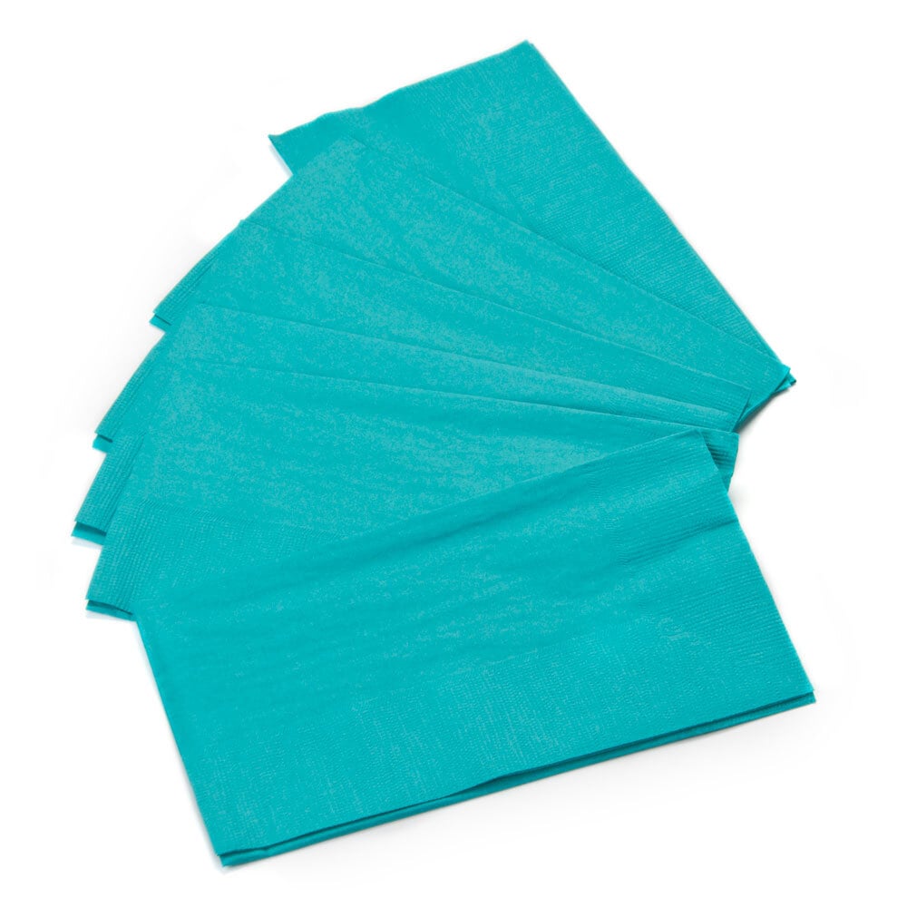 Choice 15" x 17" Teal 2Ply Paper Dinner Napkins 125 / Pack