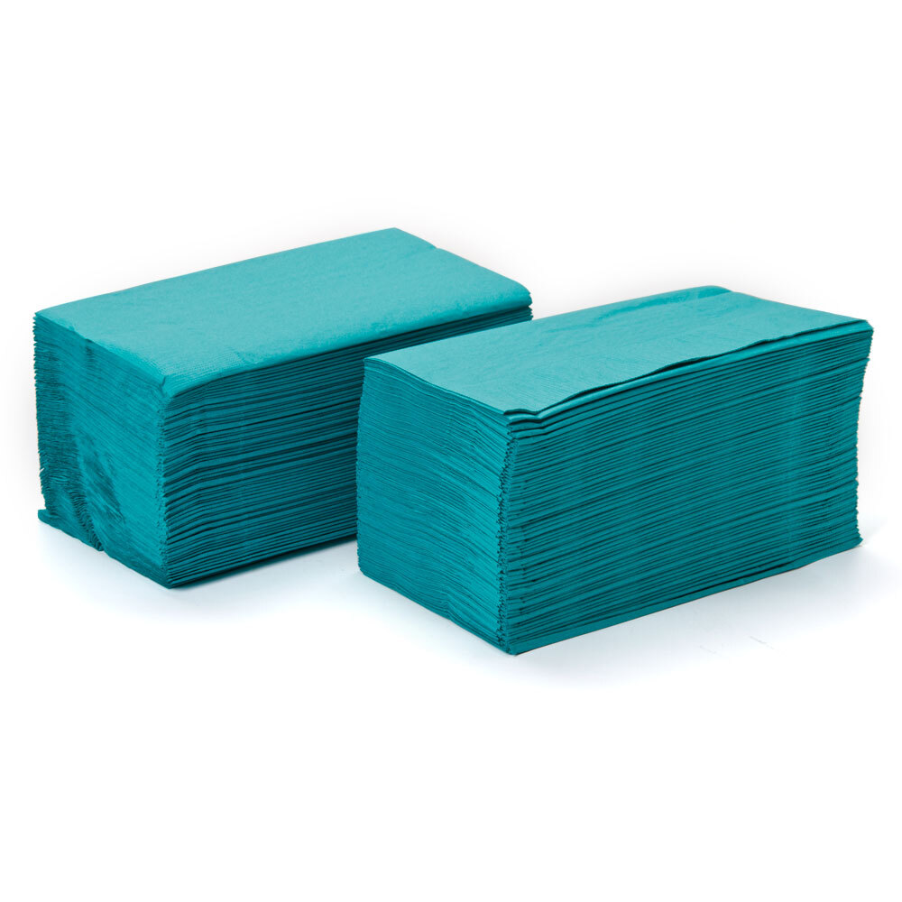 Choice 15" x 17" Teal 2Ply Paper Dinner Napkins 125 / Pack