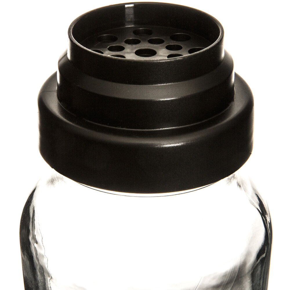 Libbey 13230520 19.75 oz. Glass Cocktail Shaker 500 with Black Lid