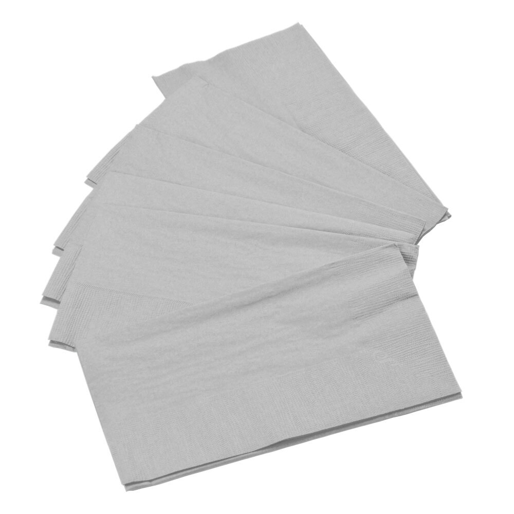 Choice 15" x 17" Gray 2Ply Paper Dinner Napkins 125 / Pack
