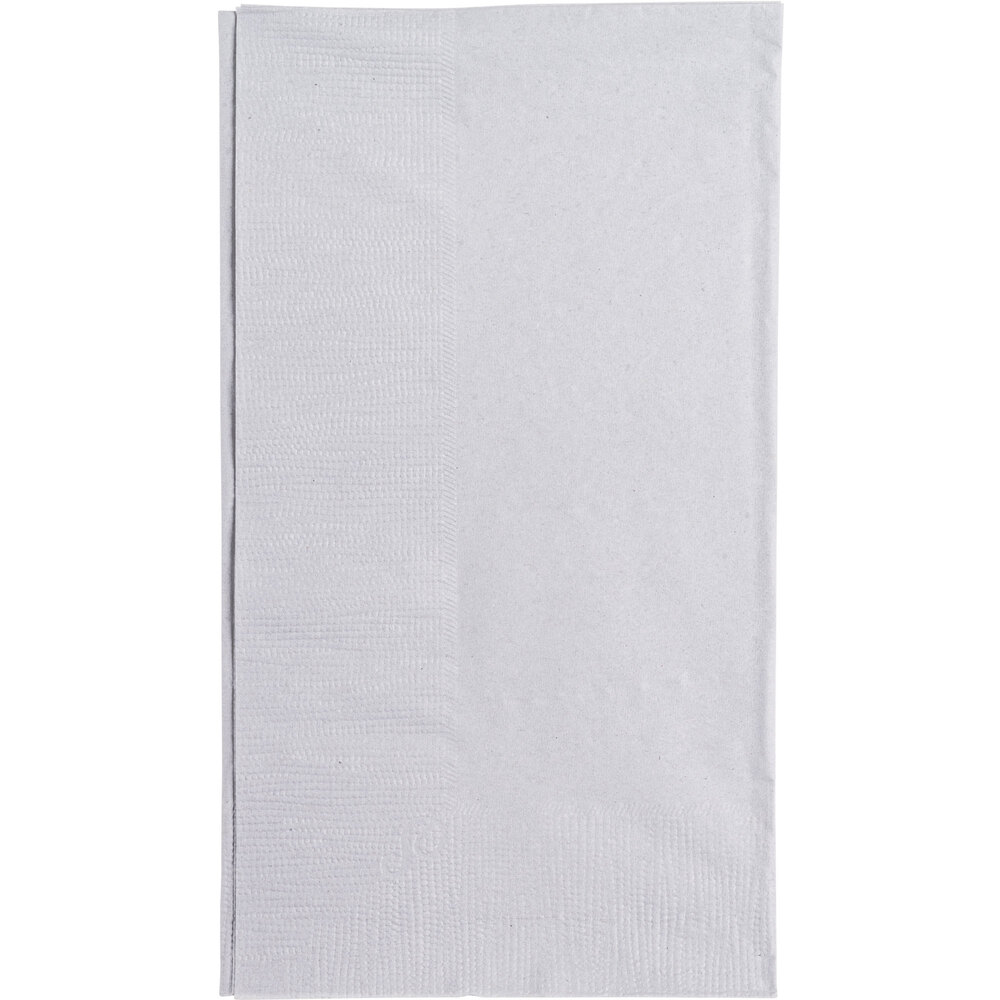 Choice 15" x 17" Silver / Gray 2Ply Paper Dinner Napkin 125/Pack
