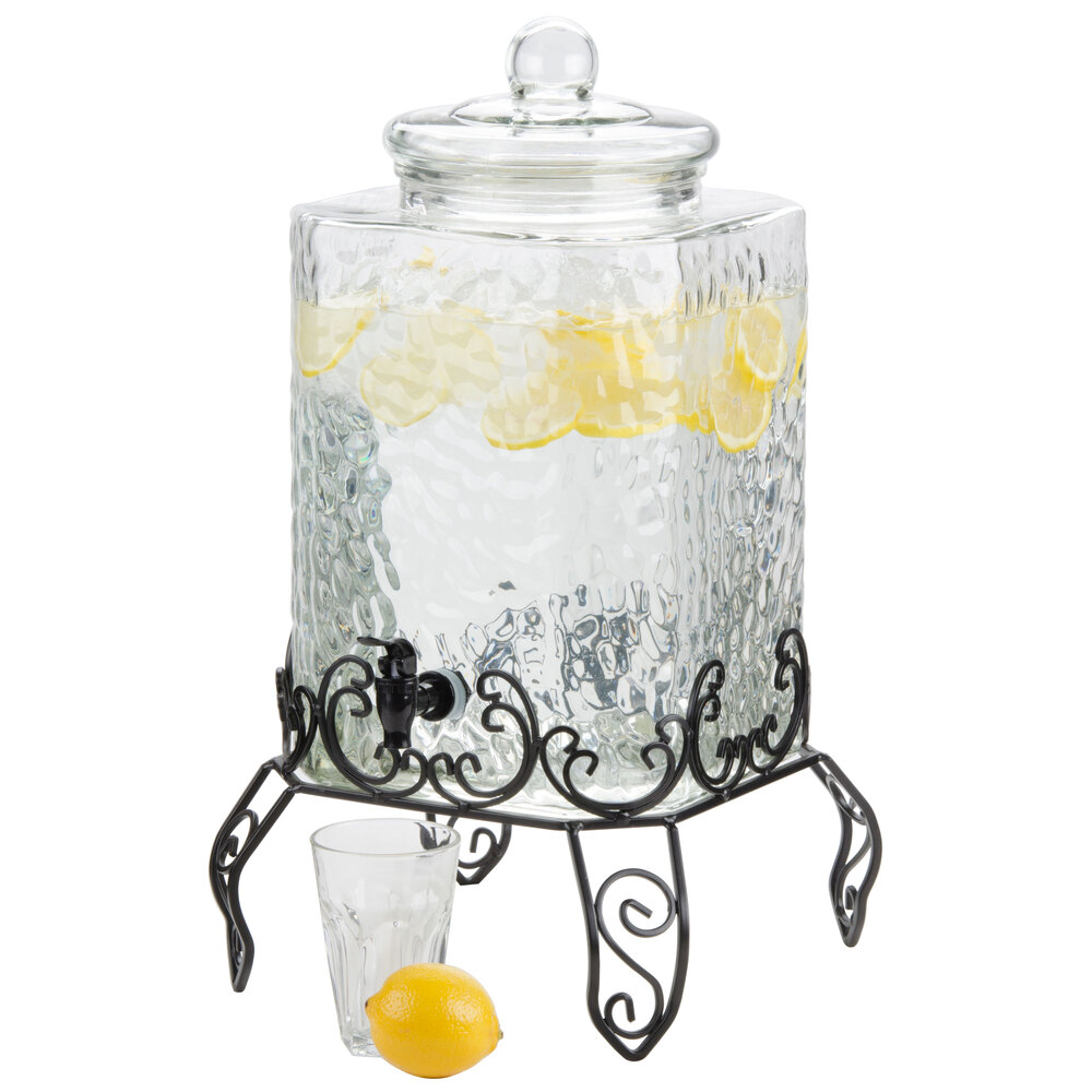 Core 5 Gallon Glass Beverage Dispenser with Metal Stand