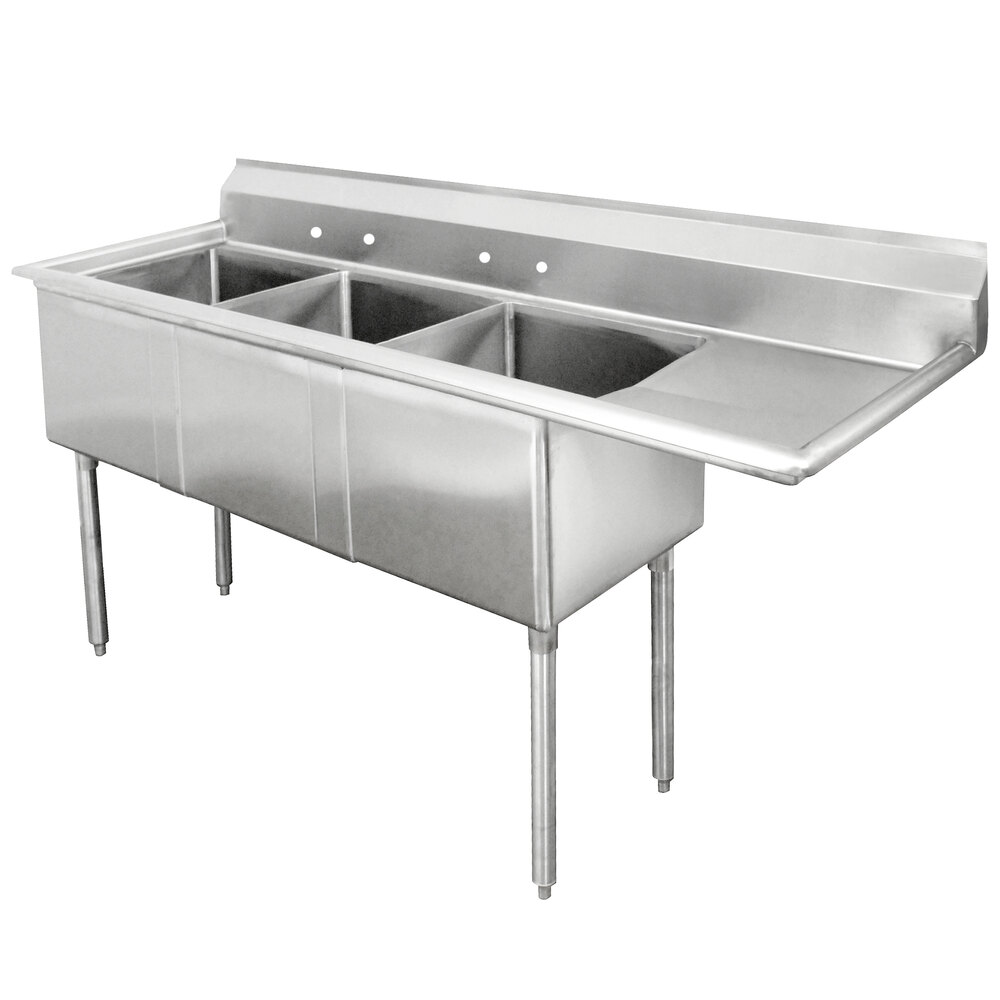 Right Drainboard Advance Tabco FE3242424X Three Compartment