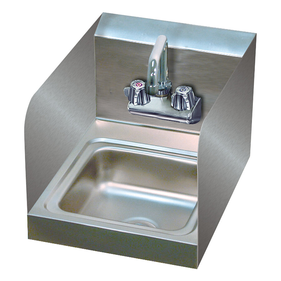 Advance Tabco 7PS23ECSP 12" x 16" Hand Sink with Splash Mounted Extended Faucet and Side