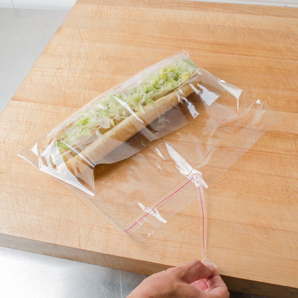Plastic Lip and Tape Resealable Sandwich Bag 14" x 7" 1000 / Case