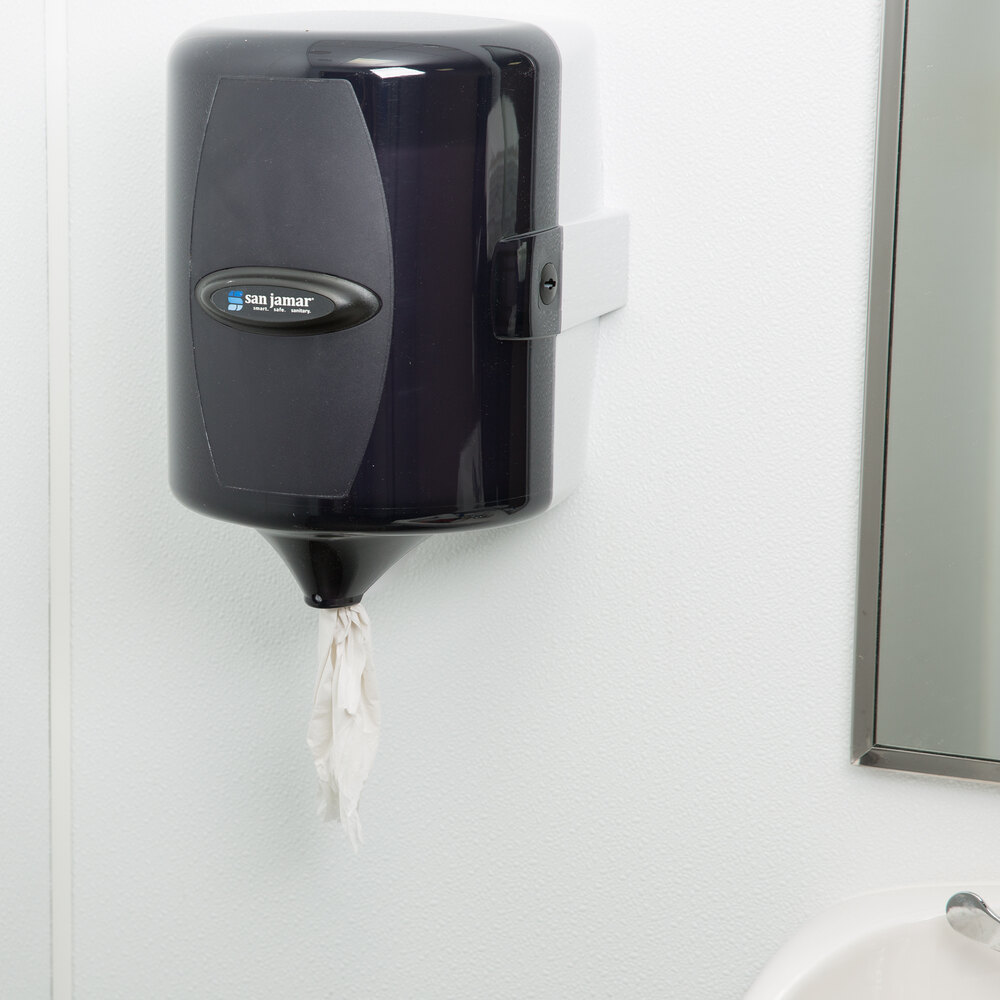 San Jamar T410TBK Adjustable Centerpull Towel Dispenser Black Pearl