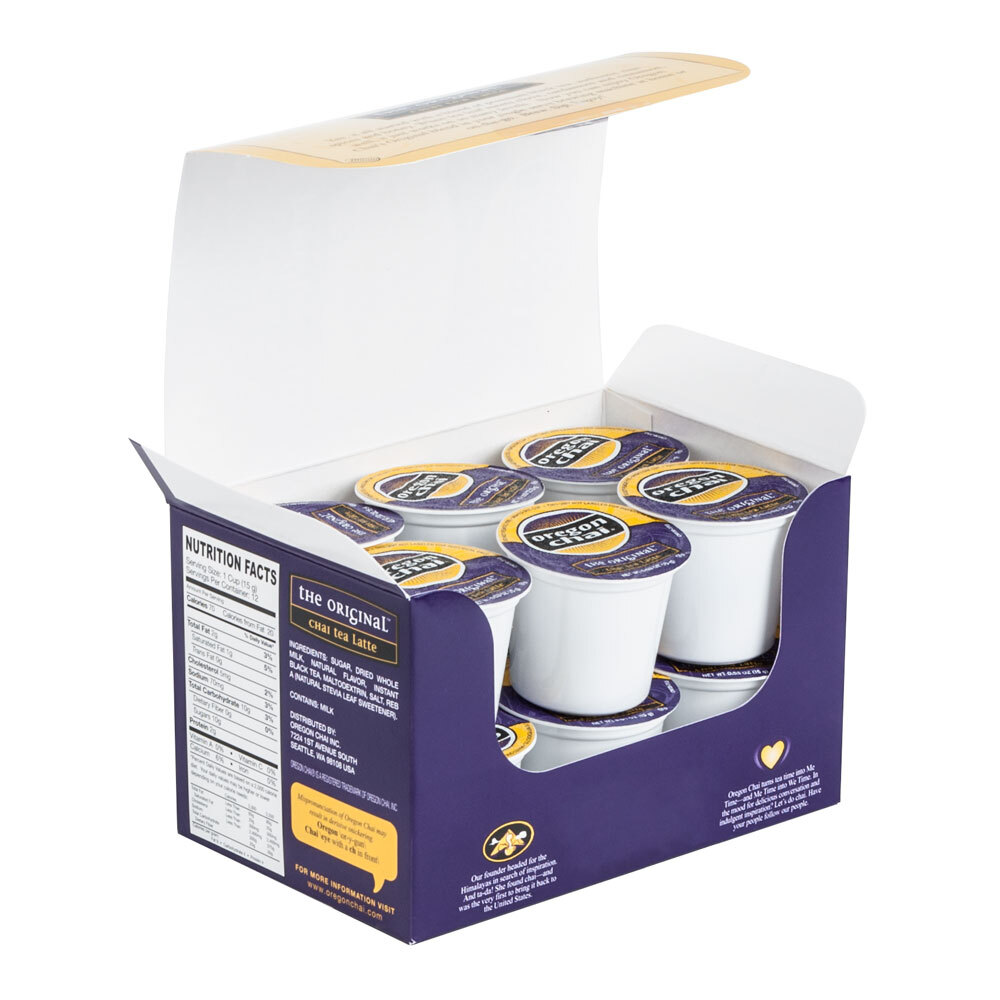 Oregon Chai, Chai Tea Latte Single Serve Cups 12 / Box