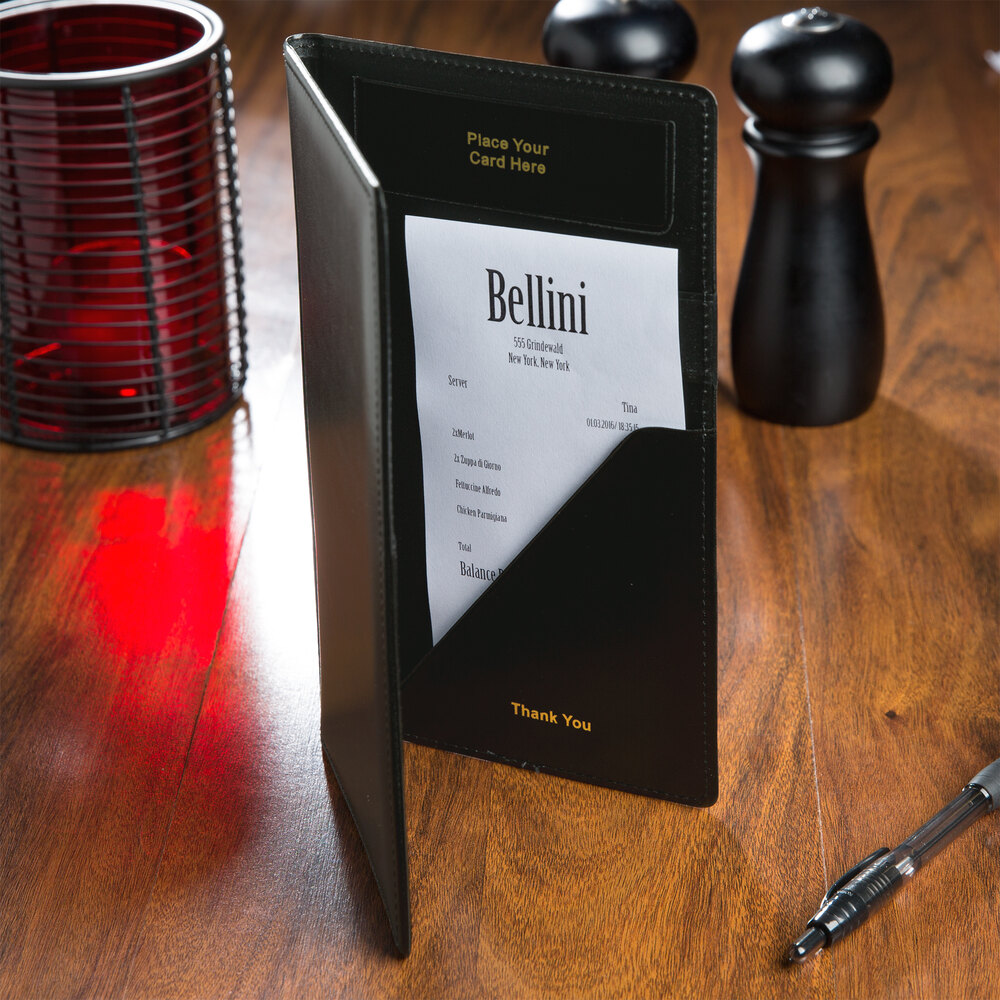 5" x 9" Black Vinyl Guest Check Presenter