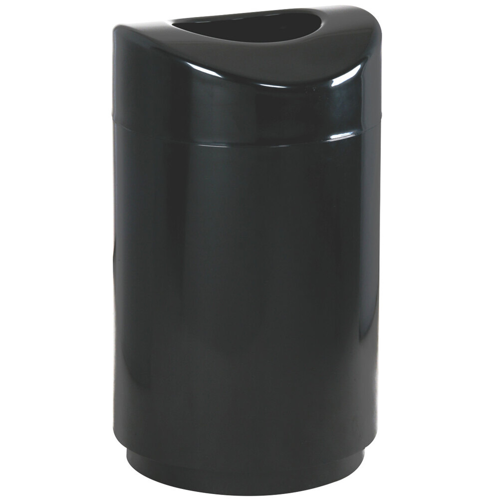 Rubbermaid R2030E Eclipse Black Round Open Top Steel Waste Receptacle