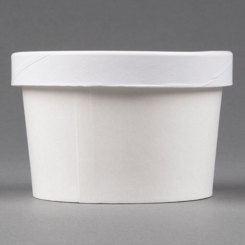 Choice 8 oz. DoubleWall Poly White Paper Soup / Hot Food Cup with