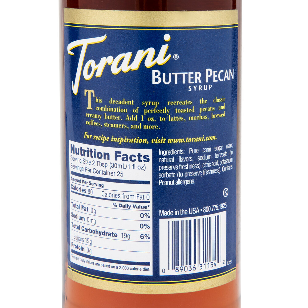Torani 750 mL Butter Pecan Flavoring Syrup
