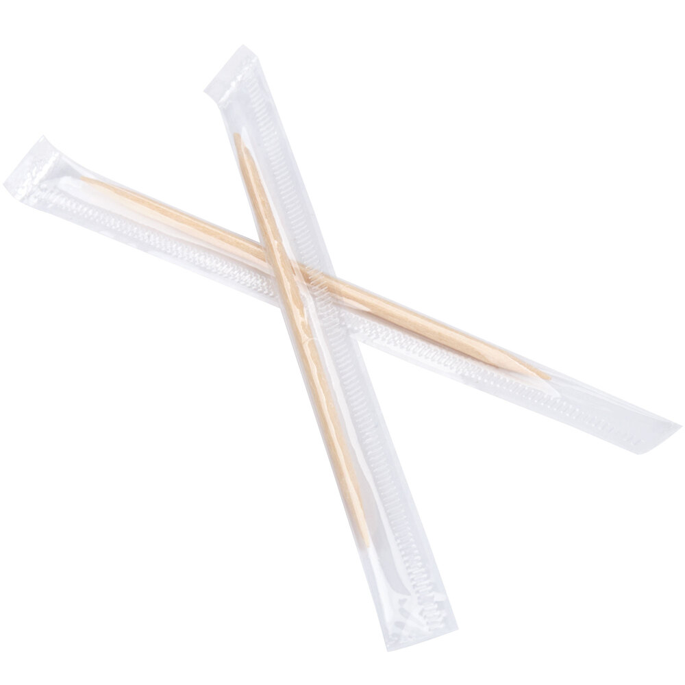 Royal Paper RIW15 Individually Wrapped Plain Toothpicks 1000/Box