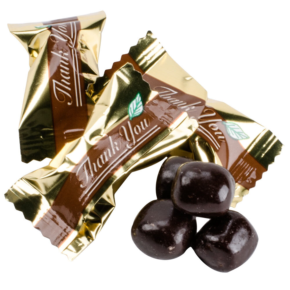 "Thank You" Chocolate Mint Creams Candy Individually Wrapped 650 / Case