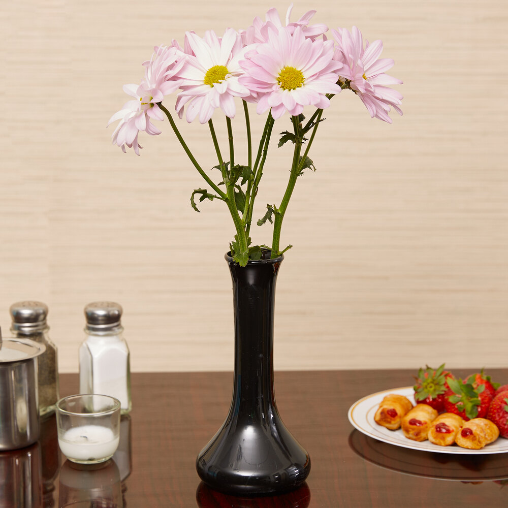 7 1/2" Black Plastic Bud Vase 6/Pack