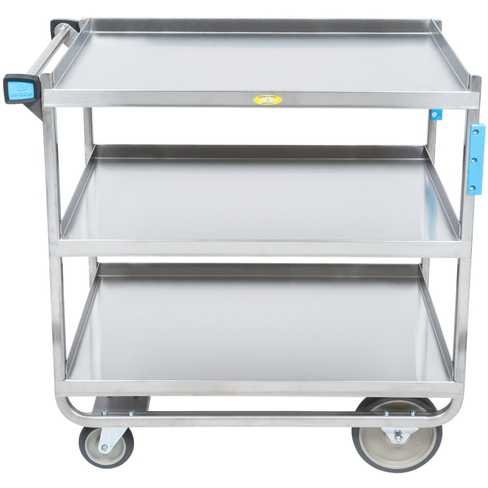 Lakeside 744 Heavy Duty Stainless Steel 3 Shelf Utility Cart 22 3/8