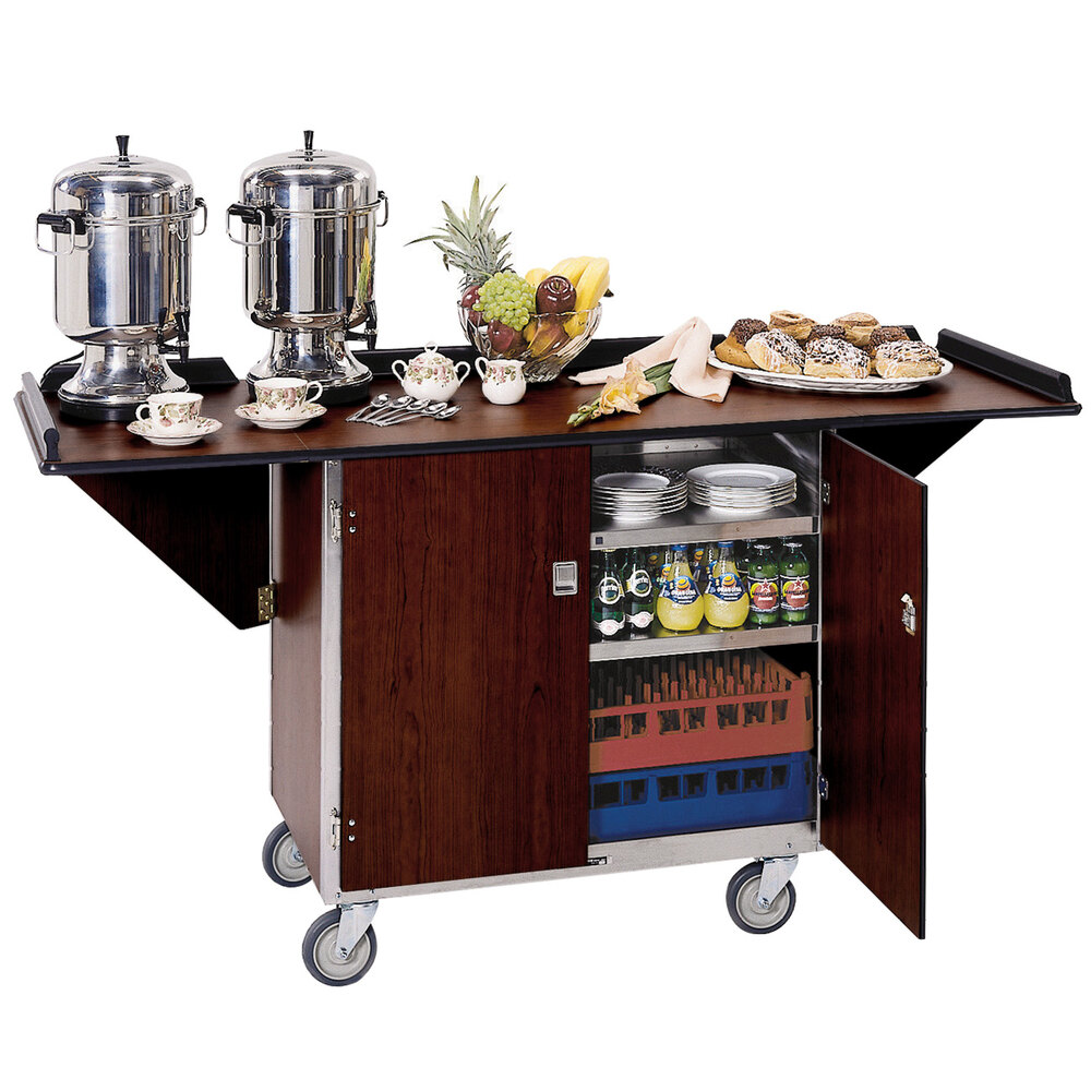 Lakeside 675 Stainless Steel DropLeaf Beverage Service Cart with 3