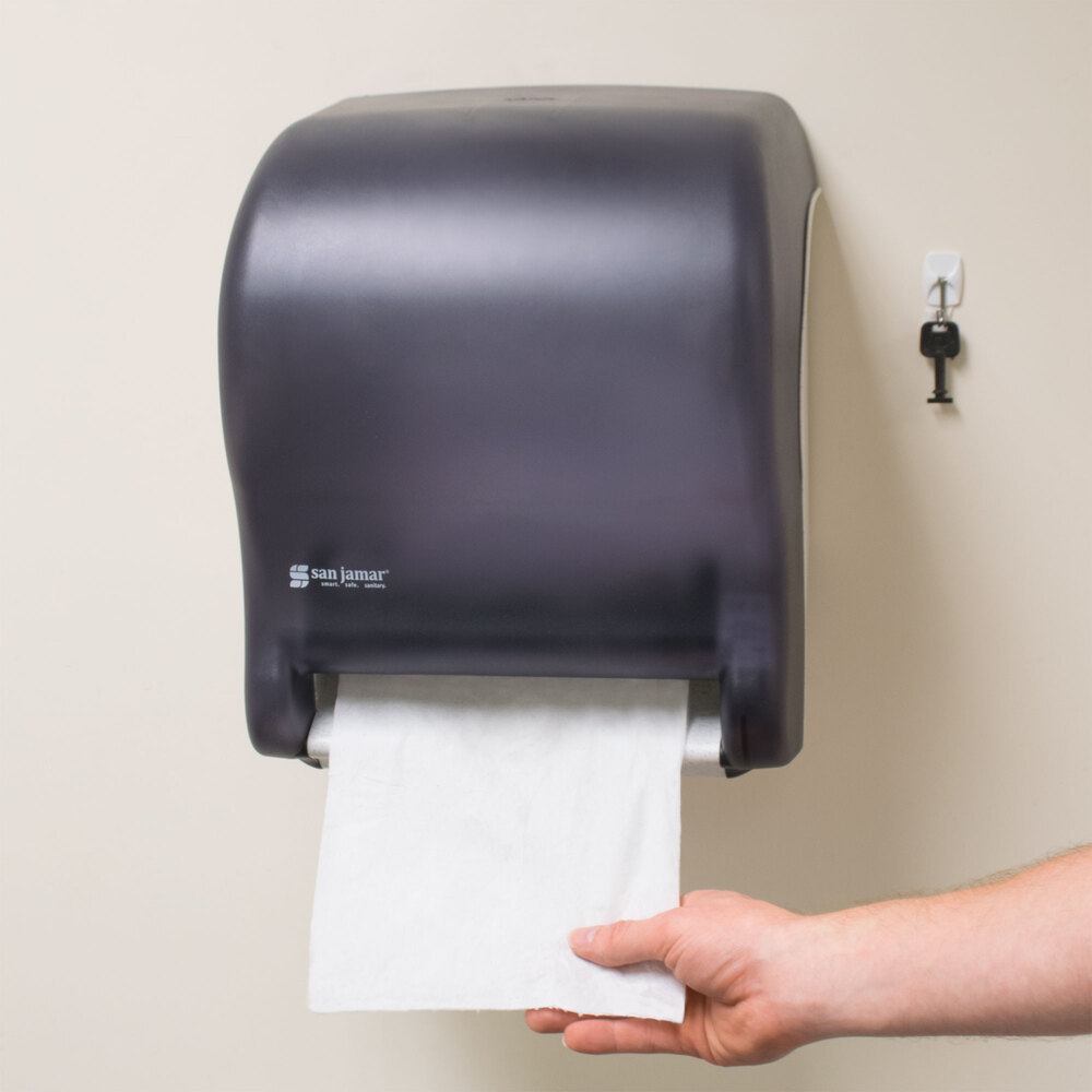San Jamar T8000TBK TearNDry Essence Hands Free Roll Towel Dispenser