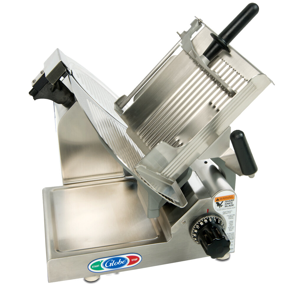 Globe 3600N71 Correctional Heavy Duty Manual Gravity Feed Meat Slicer with 13" Carbon Steel