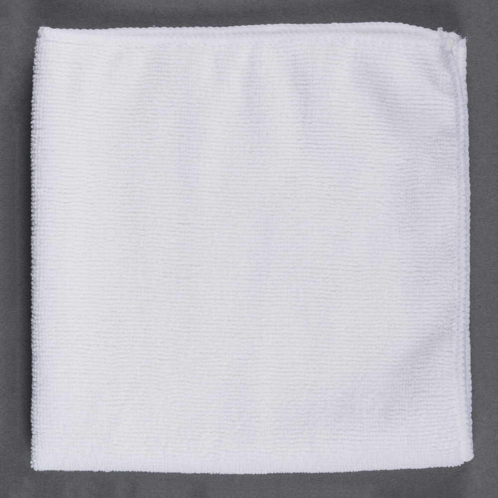 16" x 16" White Microfiber Cleaning Cloth 12/Pack