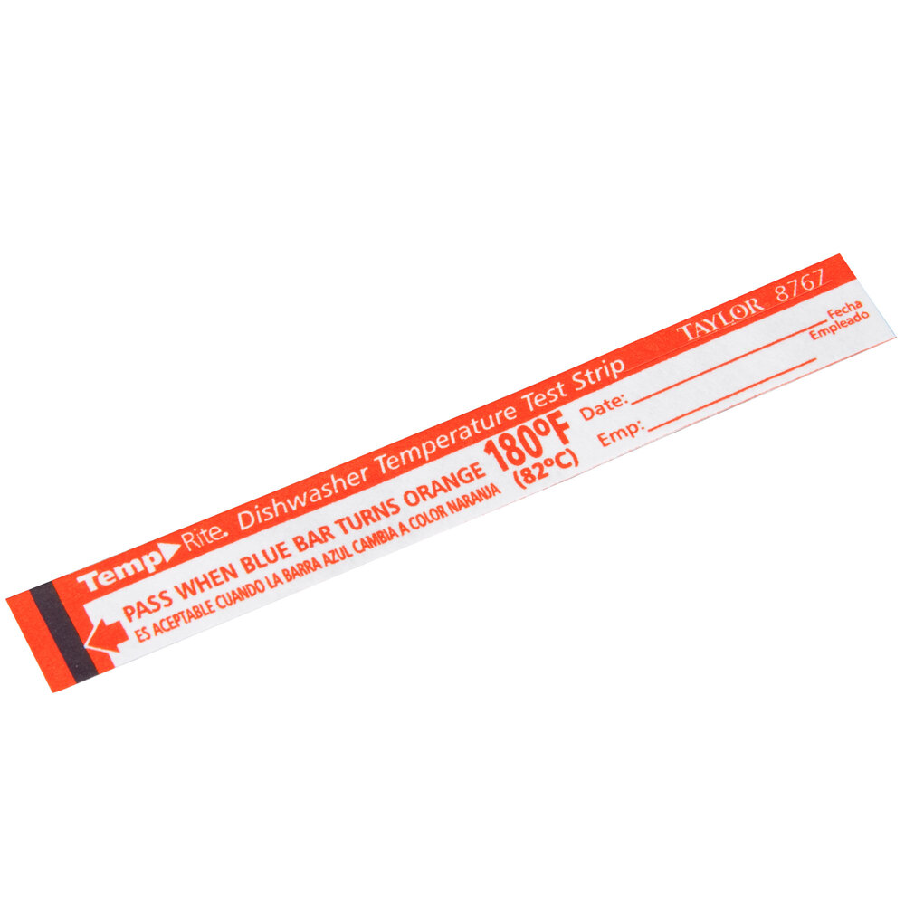 Taylor 8767J Single Use Dishwasher Thermometer Test Strips 25/Pack